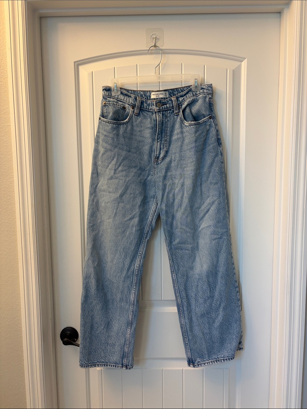 Abercrombie & Fitch Light Blue High-Rise Straight Jeans